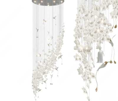 现代花瓣吊灯3D模型下载